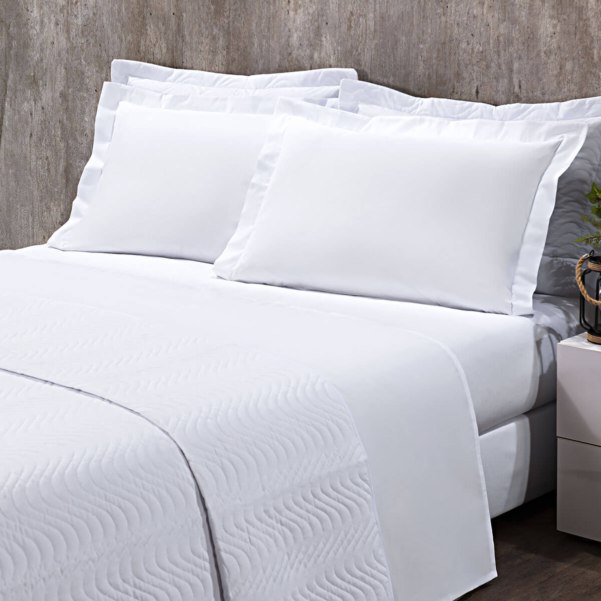 Lençol Solteiro 180 fios BRANCO SEM ELÁSTICO - Confort Conamore Hotelaria