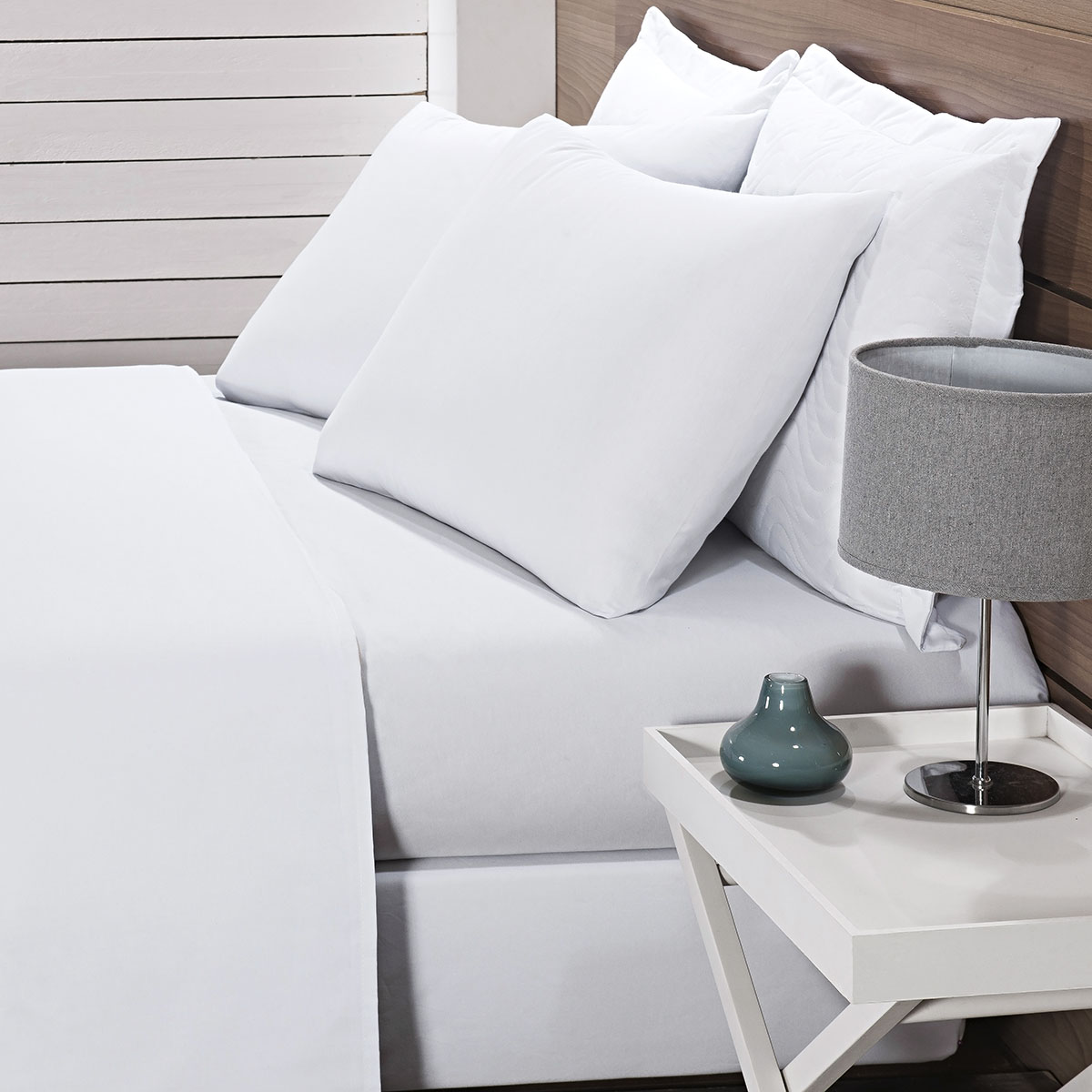 Lençol Branco Casal King sem elástico - 200 fios - 100% algodão - Hotelaria