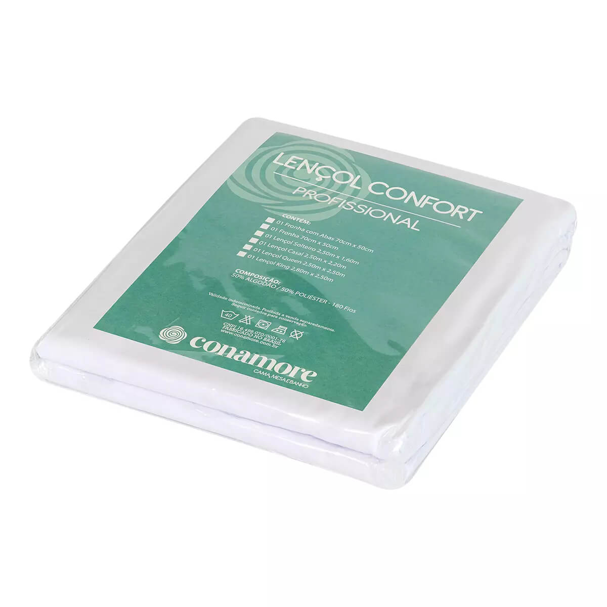 Lençol Queen 180 fios branco Conamore